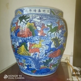 【大明嘉靖年制】五彩鹿纹大卷缸